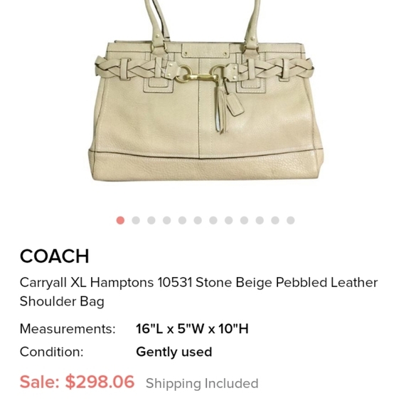 COACH XL Pebbled Leather Hampton Carryall in Light Camel - Picture 15 of 15